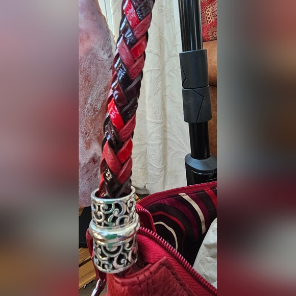 Brighton Barbados Shoulder Bag Woven Handles Silver Charms And Tassle - Picture 12 of 13